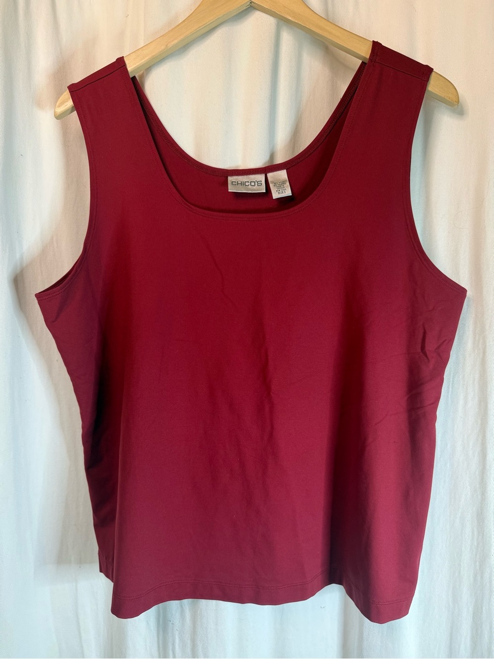 🍷Chico's Scoop Neck Tank Top - Deep Wine Red 🍷
